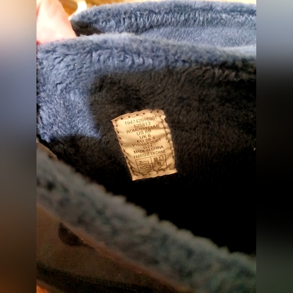 LANDS END Women's Suede &‎ Canvas All Weather Insulated Mid-Calf Boots SZ 8 - Picture 4 of 5